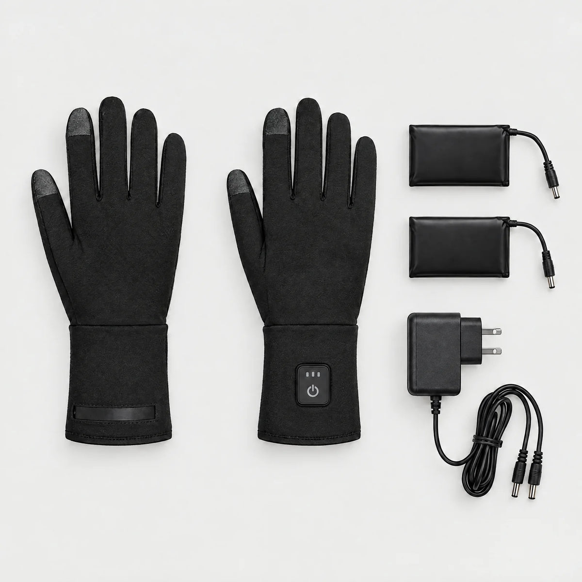 What's included: one pair of thin heated liner gloves, two batteries and a charger with US plug and split cable